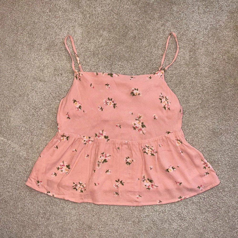 American Eagle Floral Pink Top
